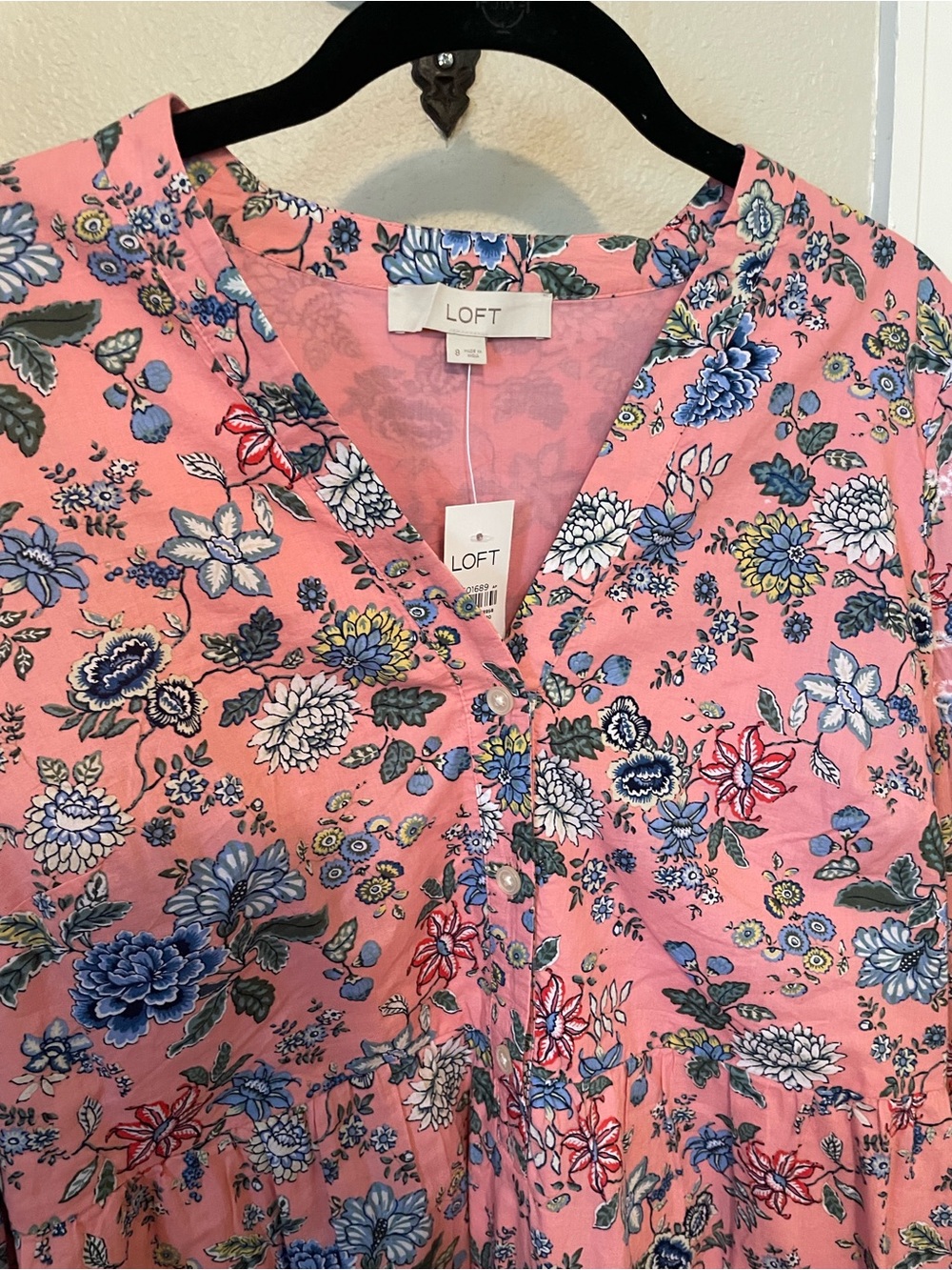 Loft midi Floral Cotton Dress - Picture 4 of 8